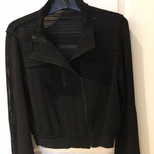 Black textured bomber jacket, Small